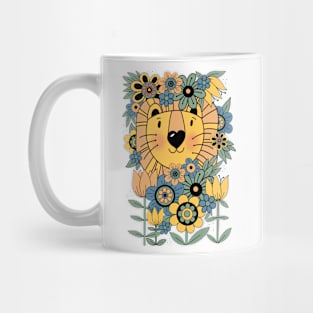 70s flower power lion Mug